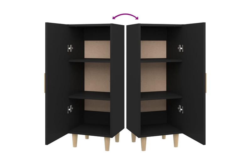 beBasic Skänk svart 34,5x34x90 cm konstruerat trä - Black - Förvaring - Förvaringsmöbler - Sideboard & skänk