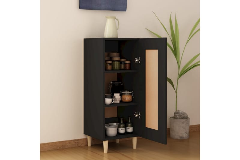 beBasic Skänk svart 34,5x34x90 cm konstruerat trä - Black - Förvaring - Förvaringsmöbler - Sideboard & skänk
