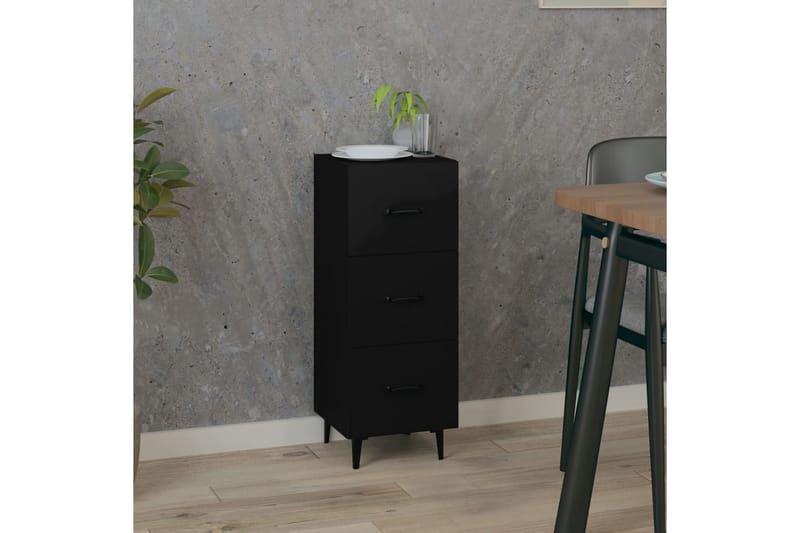 beBasic Skänk svart 34,5x34x90 cm konstruerat trä - Black - Förvaring - Förvaringsmöbler - Sideboard & skänk