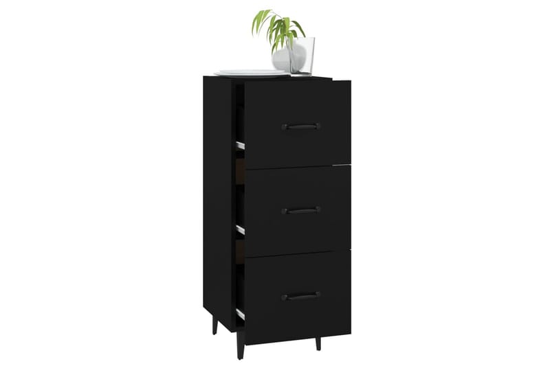 beBasic Skänk svart 34,5x34x90 cm konstruerat trä - Black - Förvaring - Förvaringsmöbler - Sideboard & skänk