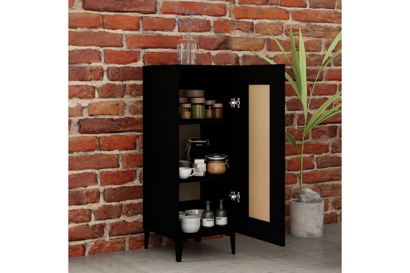beBasic Skänk svart 34,5x34x90 cm konstruerat trä - Black - Förvaring - Förvaringsmöbler - Sideboard & skänk