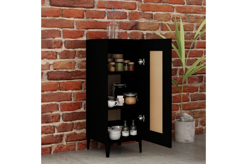 beBasic Skänk svart 34,5x34x90 cm konstruerat trä - Black - Sideboard & skänk