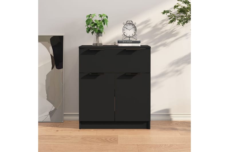 beBasic Skänk svart 60x30x70 cm konstruerat trä - Black - Förvaring - Förvaringsmöbler - Sideboard & skänk