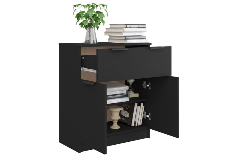 beBasic Skänk svart 60x30x70 cm konstruerat trä - Black - Förvaring - Förvaringsmöbler - Sideboard & skänk