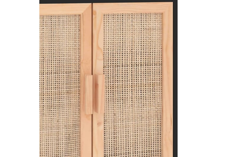 beBasic Skänk svart 60x30x70 cm massiv furu och naturlig rotting - Black - Förvaring - Förvaringsmöbler - Sideboard & skänk