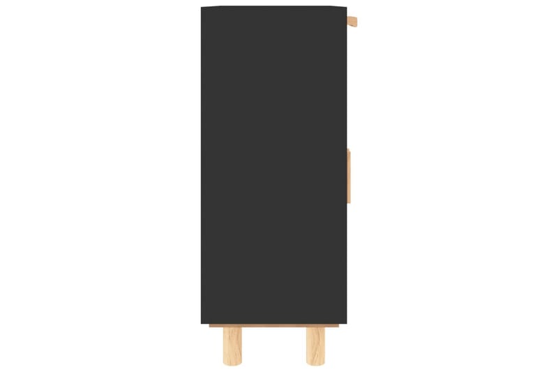beBasic Skänk svart 60x30x75 cm massiv furu och naturlig rotting - Black - Förvaring - Förvaringsmöbler - Sideboard & skänk