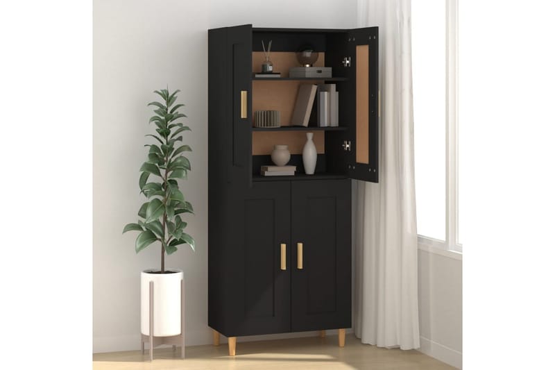 beBasic Skänk svart 69,5x34x90 cm konstruerat trä - Black - Förvaring - Förvaringsmöbler - Sideboard & skänk