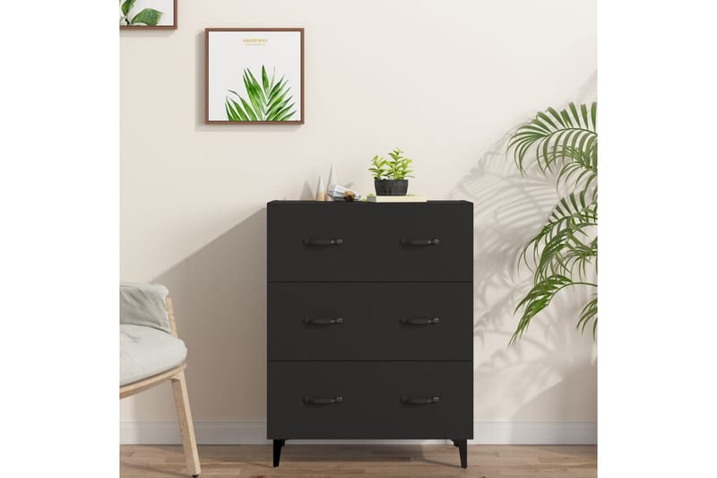 beBasic Skänk svart 69,5x34x90 cm konstruerat trä - Black - Sideboard & skänk