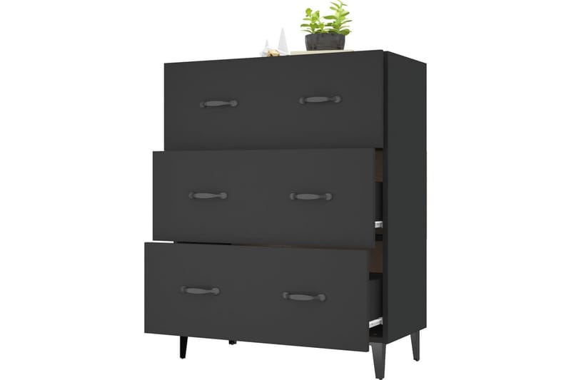 beBasic Skänk svart 69,5x34x90 cm konstruerat trä - Black - Sideboard & skänk