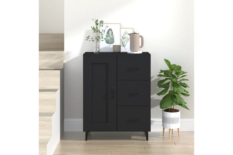 beBasic Skänk svart 69,5x34x90 cm konstruerat trä - Black - Sideboard & skänk