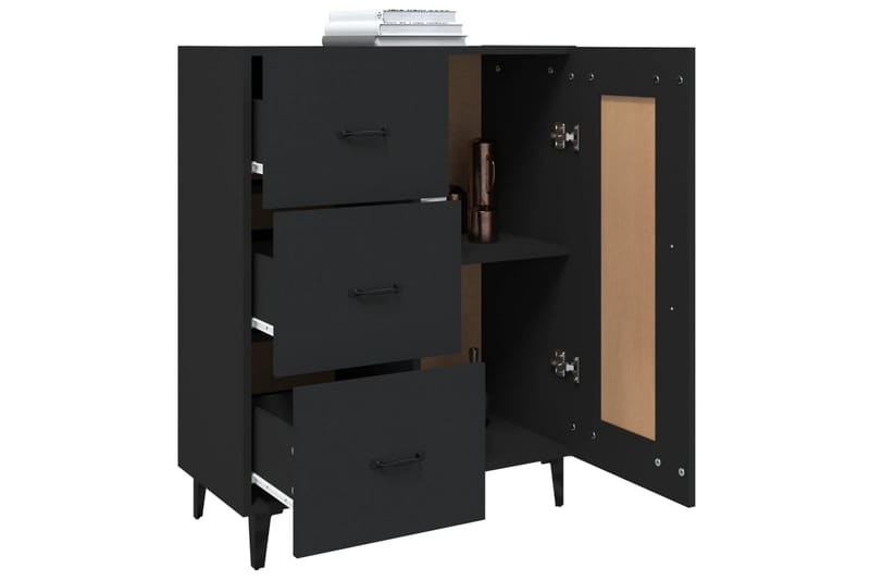 beBasic Skänk svart 69,5x34x90 cm konstruerat trä - Black - Förvaring - Förvaringsmöbler - Sideboard & skänk