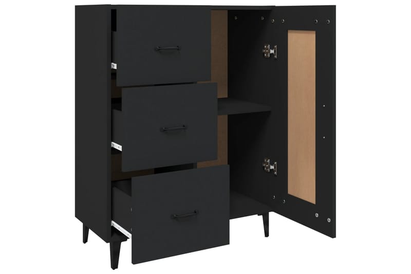 beBasic Skänk svart 69,5x34x90 cm konstruerat trä - Black - Förvaring - Förvaringsmöbler - Sideboard & skänk