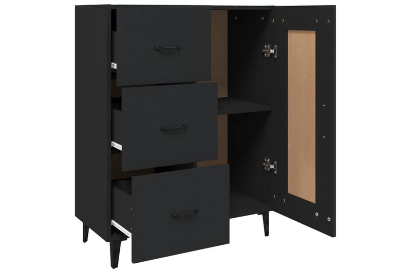 beBasic Skänk svart 69,5x34x90 cm konstruerat trä - Black - Sideboard & skänk