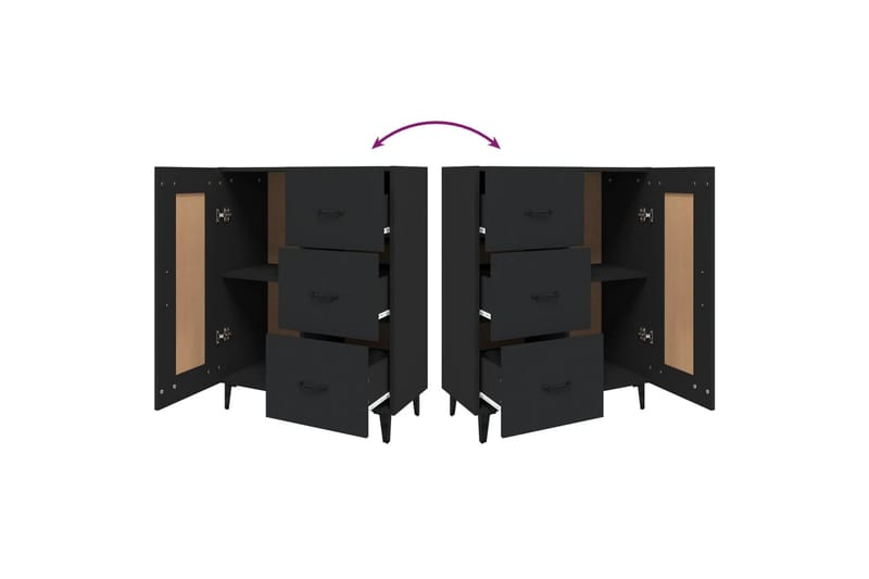 beBasic Skänk svart 69,5x34x90 cm konstruerat trä - Black - Förvaring - Förvaringsmöbler - Sideboard & skänk