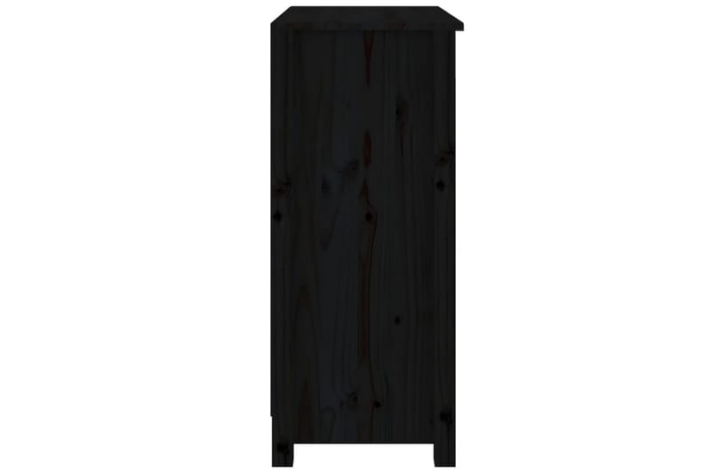 beBasic Skänk svart 70x35x80 cm massiv furu - Black - Sideboard & skänk