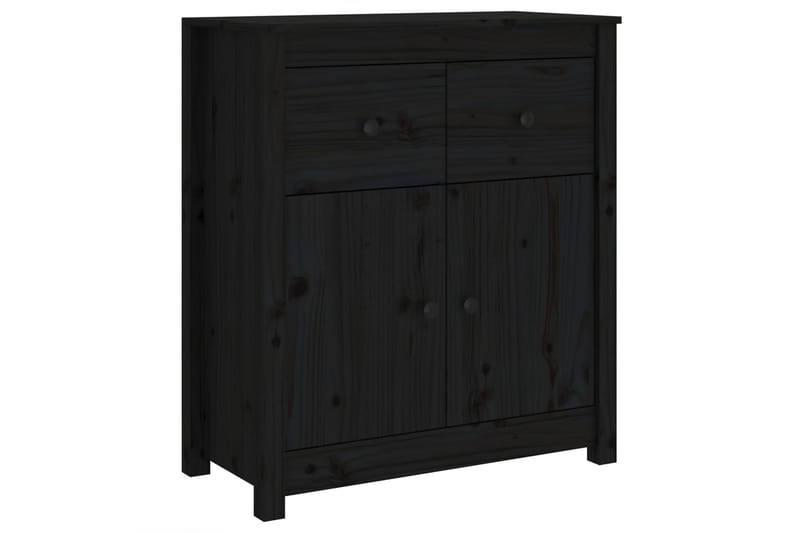 beBasic Skänk svart 70x35x80 cm massiv furu - Black - Sideboard & skänk