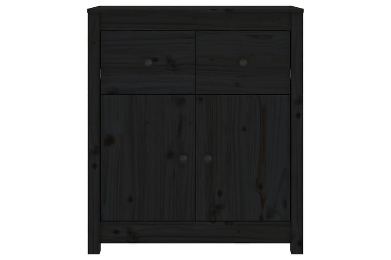 beBasic Skänk svart 70x35x80 cm massiv furu - Black - Förvaring - Förvaringsmöbler - Sideboard & skänk