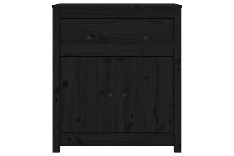 beBasic Skänk svart 70x35x80 cm massiv furu - Black - Sideboard & skänk