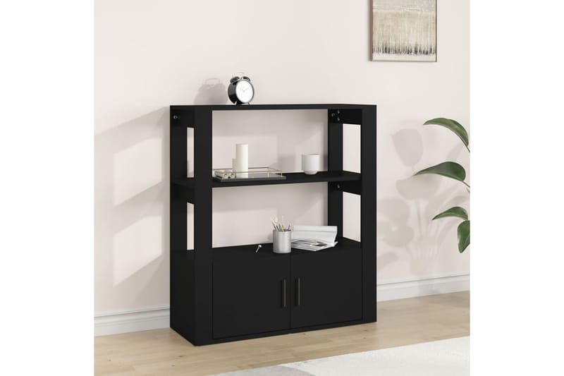 beBasic Skänk svart 80x30x90 cm konstruerat trä - Black - Förvaring - Förvaringsmöbler - Sideboard & skänk