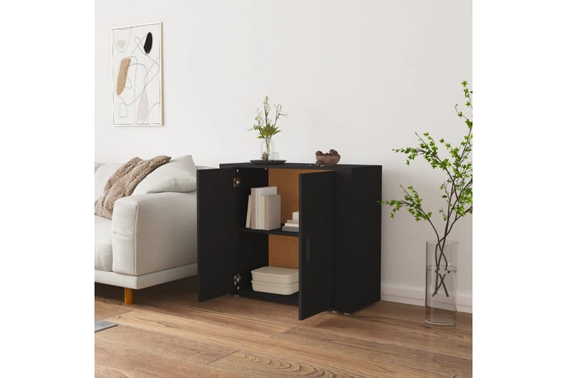 beBasic Skänk svart 80x33x70 cm konstruerat trä - Black - Sideboard & skänk