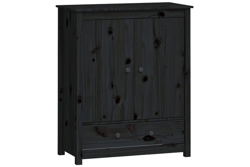 beBasic Skänk svart 83x41,5x100 cm massiv furu - Black - Sideboard & skänk