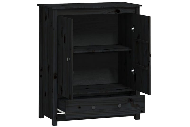beBasic Skänk svart 83x41,5x100 cm massiv furu - Black - Förvaring - Förvaringsmöbler - Sideboard & skänk