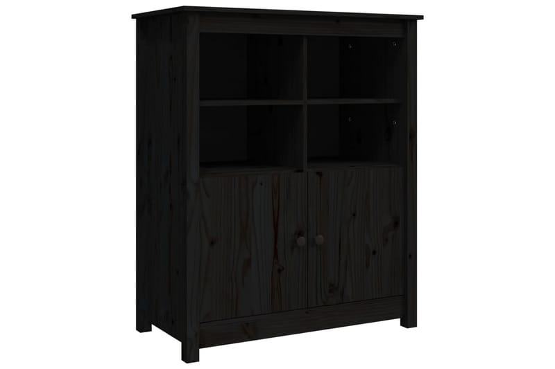 beBasic Skänk svart 83x41,5x100 cm massiv furu - Black - Sideboard & skänk