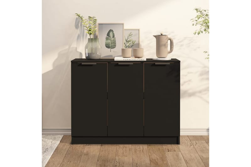 beBasic Skänk svart 90,5x30x70 cm konstruerat trä - Black - Sideboard & skänk