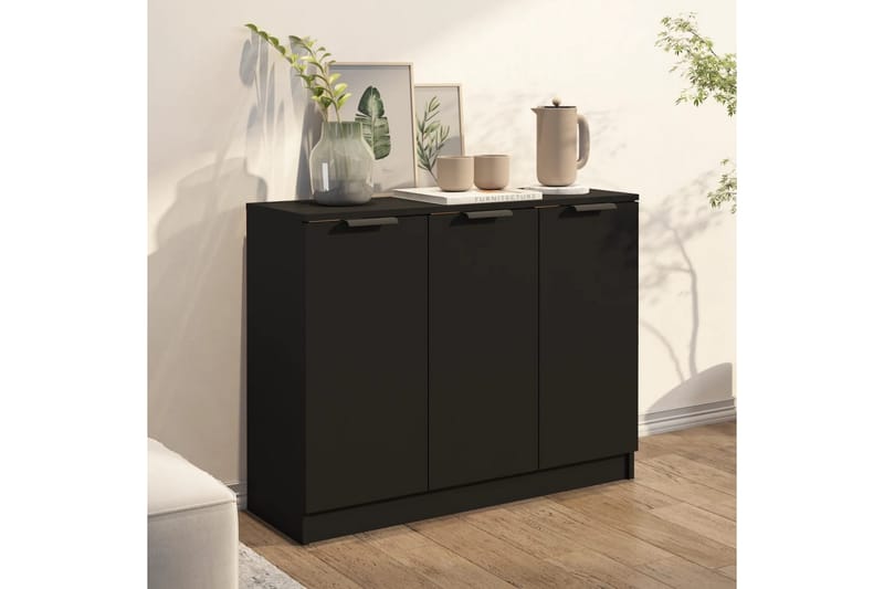 beBasic Skänk svart 90,5x30x70 cm konstruerat trä - Black - Sideboard & skänk