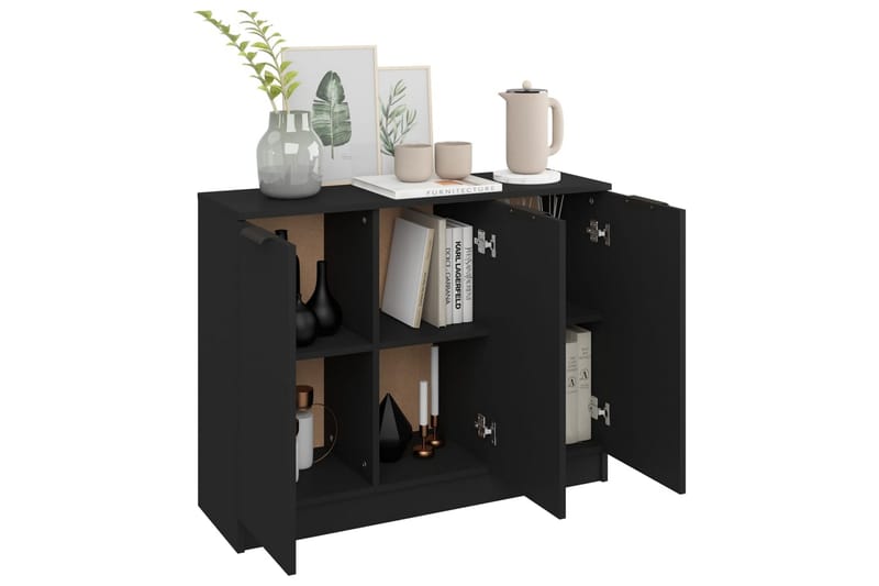 beBasic Skänk svart 90,5x30x70 cm konstruerat trä - Black - Sideboard & skänk