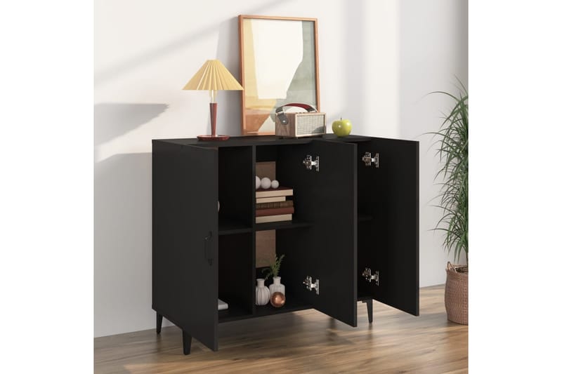 beBasic Skänk svart 90x34x80 cm konstruerat trä - Black - Sideboard & skänk