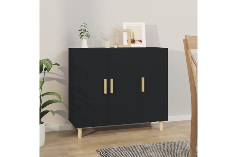 beBasic Skänk svart 90x34x80 cm konstruerat trä - Black - Sideboard & skänk