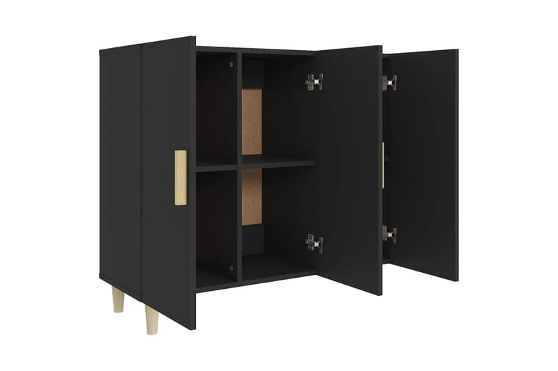 beBasic Skänk svart 90x34x80 cm konstruerat trä - Black - Sideboard & skänk