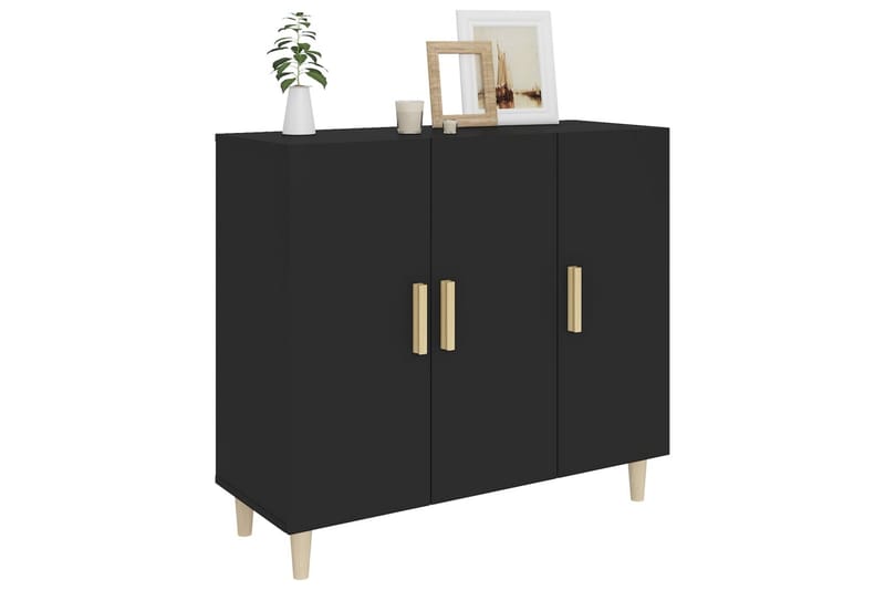 beBasic Skänk svart 90x34x80 cm konstruerat trä - Black - Sideboard & skänk