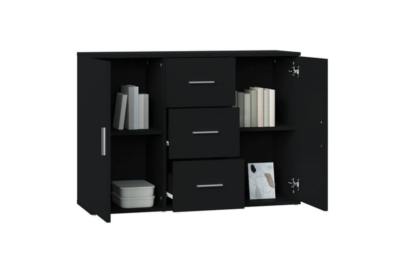 beBasic Skänk svart 91x29,5x65 cm konstruerat trä - Black - Sideboard & skänk