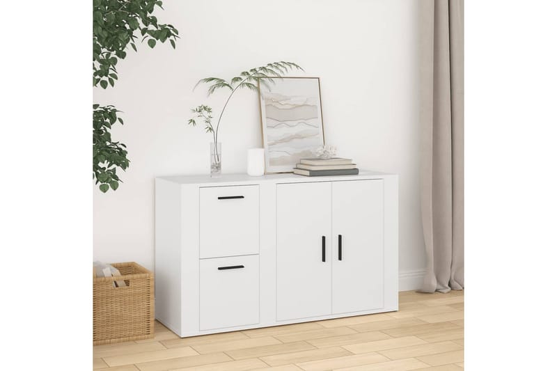 beBasic Skänk vit 100x33x59,5 cm konstruerat trä - White - Sideboard & skänk