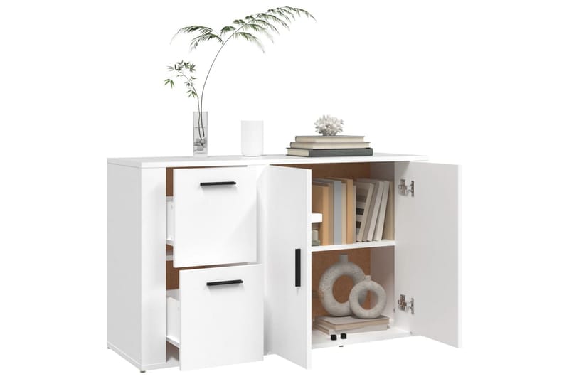 beBasic Skänk vit 100x33x59,5 cm konstruerat trä - White - Sideboard & skänk