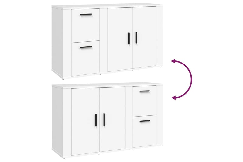 beBasic Skänk vit 100x33x59,5 cm konstruerat trä - White - Förvaring - Förvaringsmöbler - Sideboard & skänk