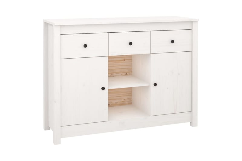 beBasic Skänk vit 100x35x74,5 cm massiv furu - White - Sideboard & skänk