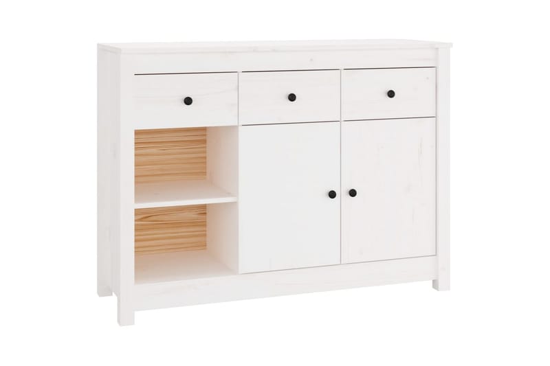 beBasic Skänk vit 100x35x74 cm massiv furu - White - Förvaring - Förvaringsmöbler - Sideboard & skänk