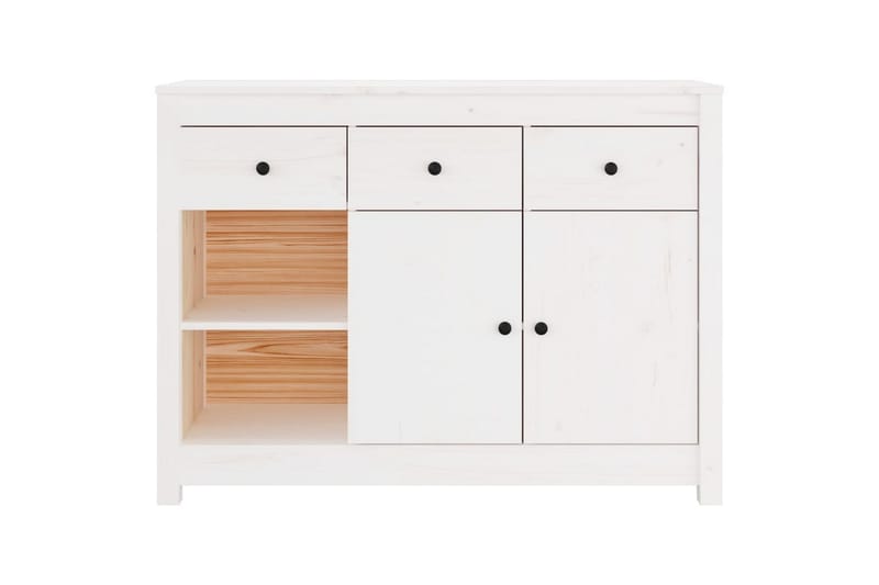 beBasic Skänk vit 100x35x74 cm massiv furu - White - Förvaring - Förvaringsmöbler - Sideboard & skänk