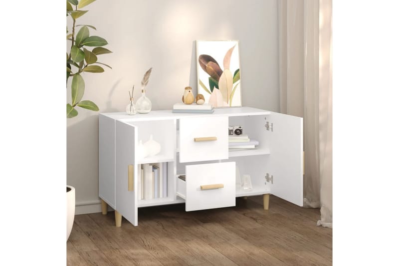 beBasic Skänk vit 100x36x60 cm konstruerat trä - White - Förvaring - Förvaringsmöbler - Sideboard & skänk