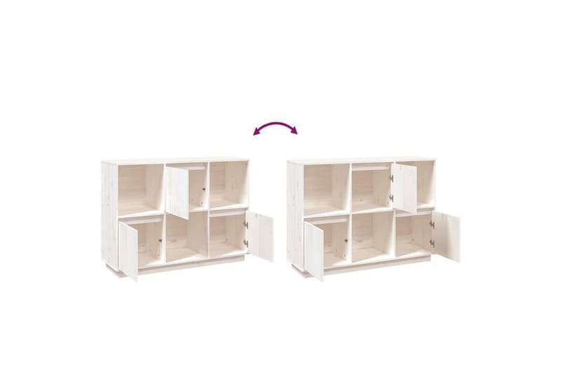 beBasic Skänk vit 110,5x35x80 cm massiv furu - White - Förvaring - Förvaringsmöbler - Sideboard & skänk