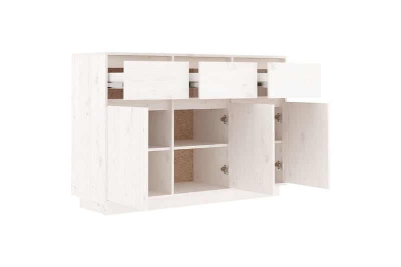 beBasic Skänk vit 110x34x75 cm massiv furu - White - Sideboard & skänk