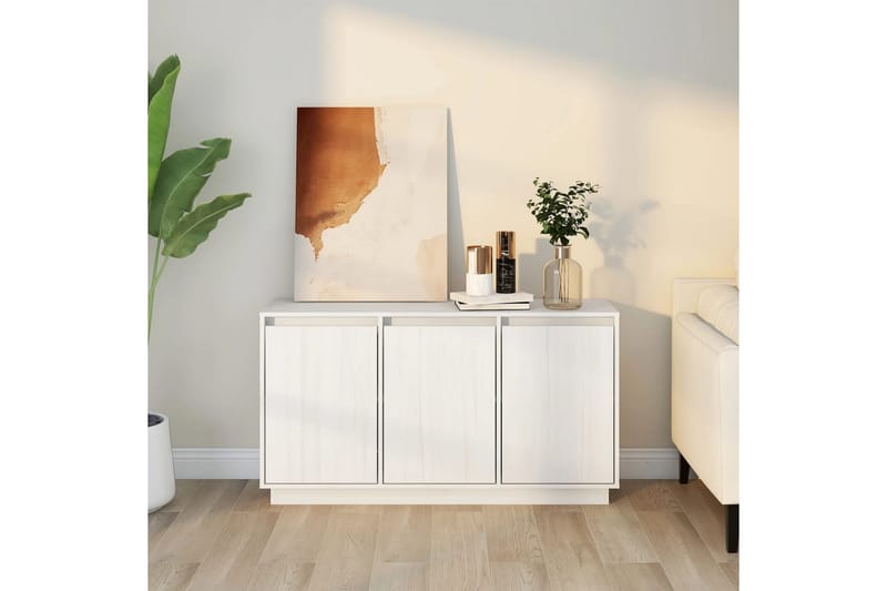 beBasic Skänk vit 111x34x60 cm massiv furu - White - Sideboard & skänk