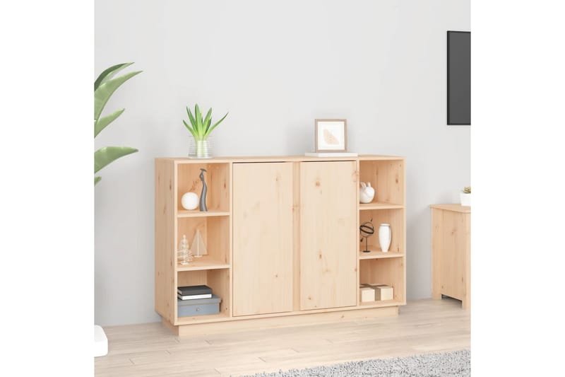 beBasic Skänk vit 120x35x80 cm massiv furu - Brown - Förvaring - Förvaringsmöbler - Sideboard & skänk