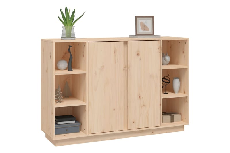 beBasic Skänk vit 120x35x80 cm massiv furu - Brown - Förvaring - Förvaringsmöbler - Sideboard & skänk