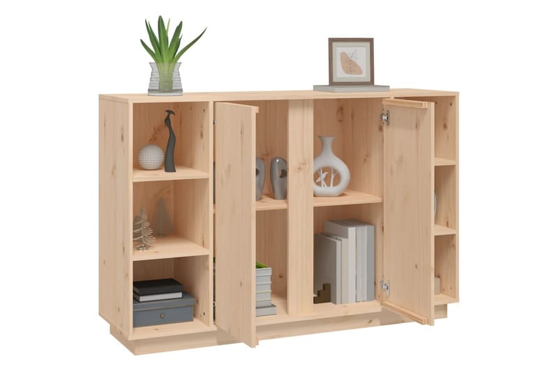 beBasic Skänk vit 120x35x80 cm massiv furu - Brown - Förvaring - Förvaringsmöbler - Sideboard & skänk