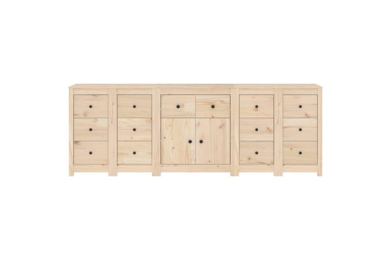 beBasic Skänk vit 230x35x80 cm massiv furu - Brown - Förvaring - Förvaringsmöbler - Sideboard & skänk