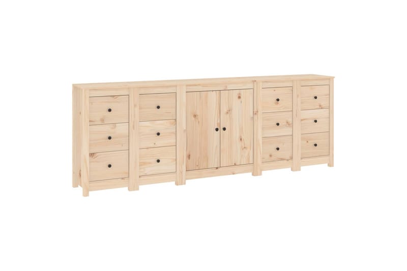 beBasic Skänk vit 230x35x80 cm massiv furu - Brown - Förvaring - Förvaringsmöbler - Sideboard & skänk